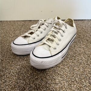 Converse Cream Platform Sneakers